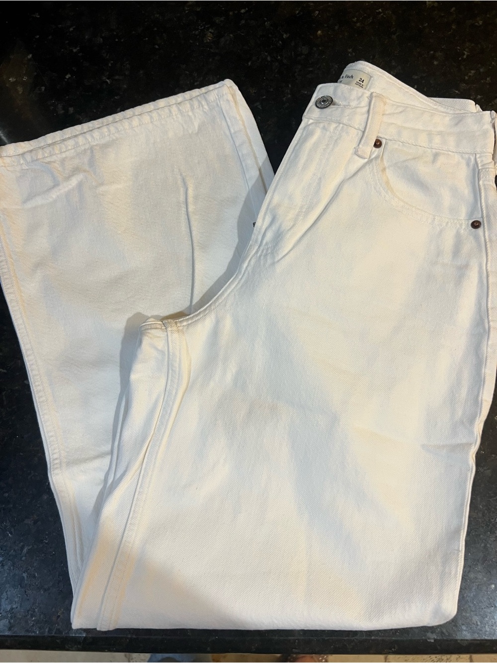 Abercrombie & Fitch White High Rise Wide Leg Women's Jeans